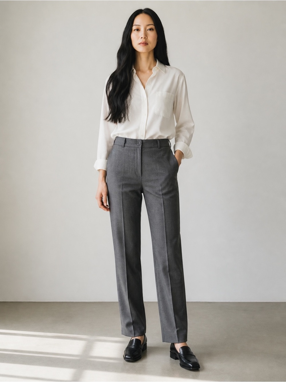 LOFT Gray Dress Pants petites 10P with lining